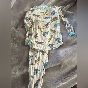 Kids Dinosaur Pajama Set in Blue and Green